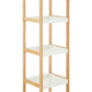 Nostra Four Tiers White / Bamboo Shelf Unit