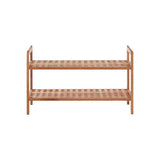 ARLA 2 Tier Grid Design Wooden Shoe Rack - Premier Home
