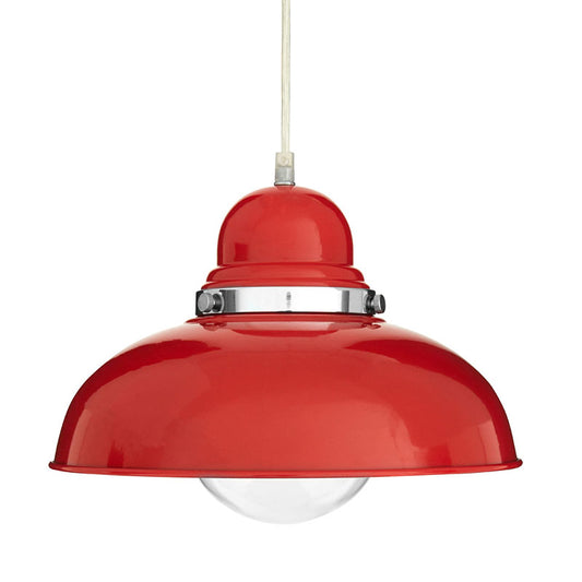 Jasper Red and Chrome Pendant Light