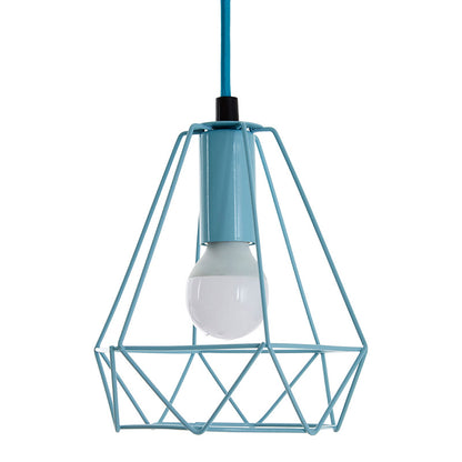 Beli Blue Metal Wire Pendant Light