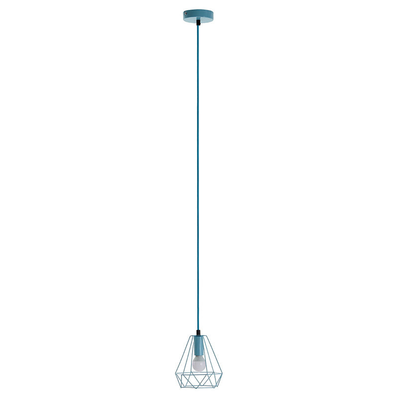 Beli Blue Metal Wire Pendant Light