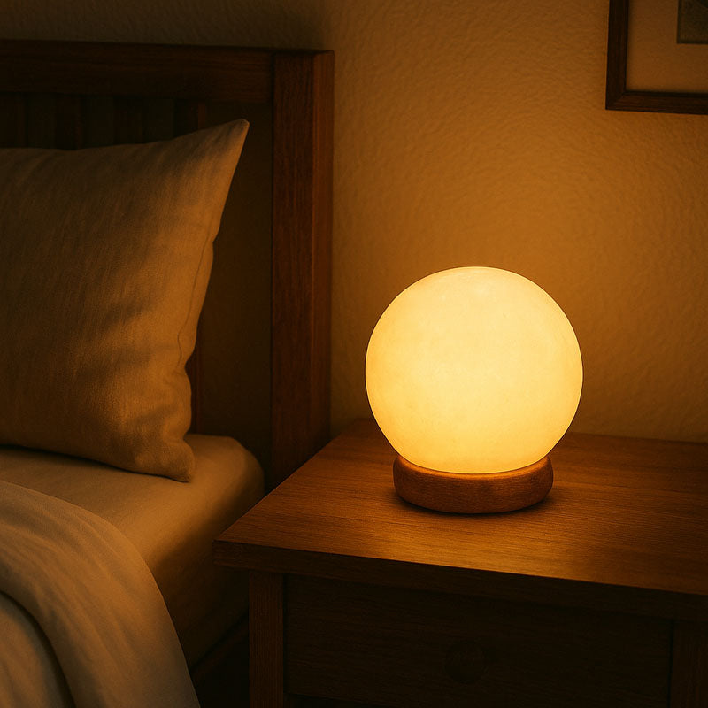 Nepal Himalayan Round White Natural Salt Lamp