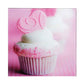 Cupcake Glass Print With White Base