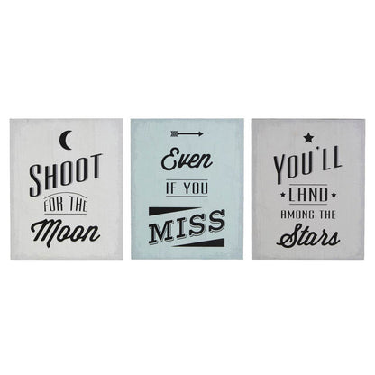 Shoot For The Moon Wall Plaque - Set of 3 - Premier Home