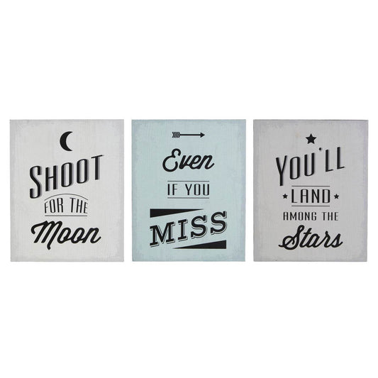 Shoot For The Moon Wall Plaque - Set of 3 - Premier Home