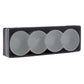 White four-section snack dish set displayed in a black presentation holder