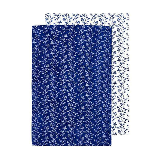 Blue Rose Tea Towels - Set Of 2 - Premier Home