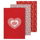 Red Daisy Tea Towels - Set Of 3 - Premier Home