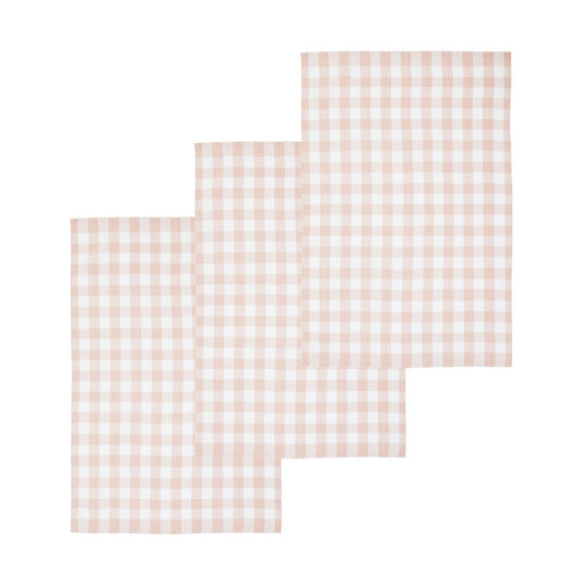 Doro Set Of Three Amber And White Tea Towels