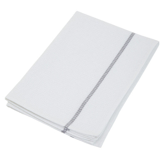 Doro Set Of 3 White And Grey Voilet Waffle Tea Towels