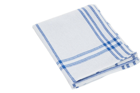 Doro Set Of Three Waffle Blue And White Tea Towels