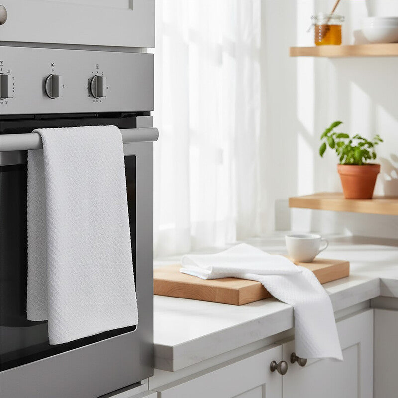 Doro Set Of 3 White Terry Tea Towels