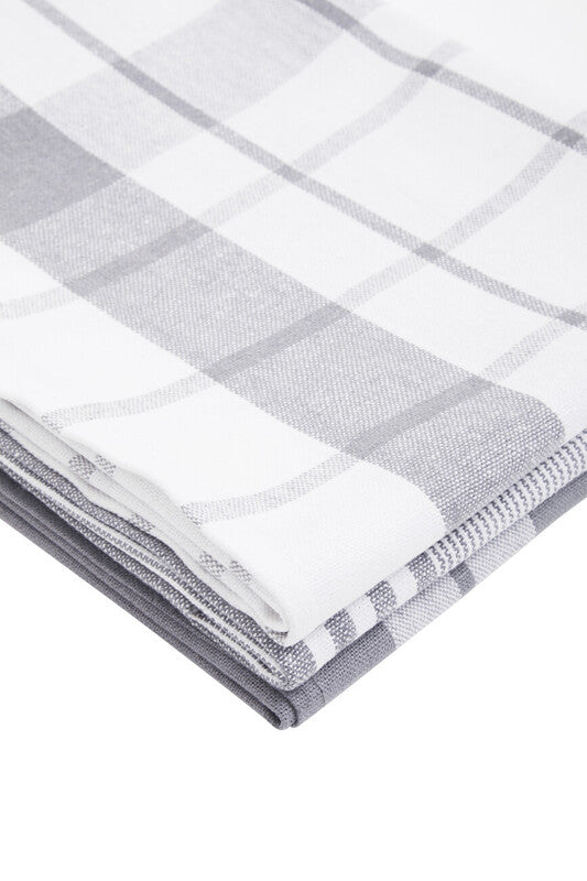 Doro Set Of Three Grey And White Tea Towels