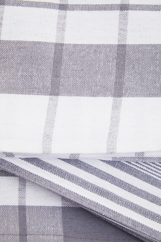 Doro Set Of Three Grey And White Tea Towels