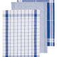 Doro Set Of Three Blue And White Tea Towels