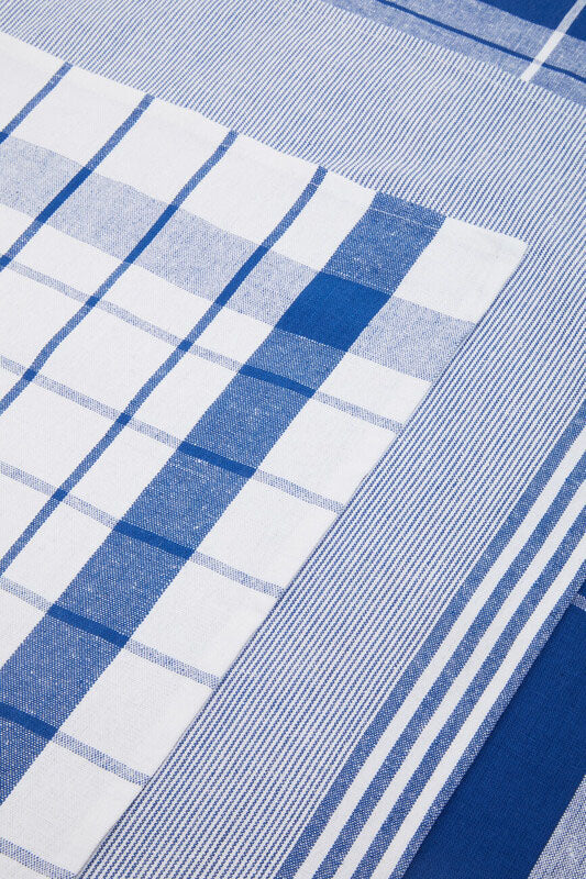 Doro Set Of Three Blue And White Tea Towels