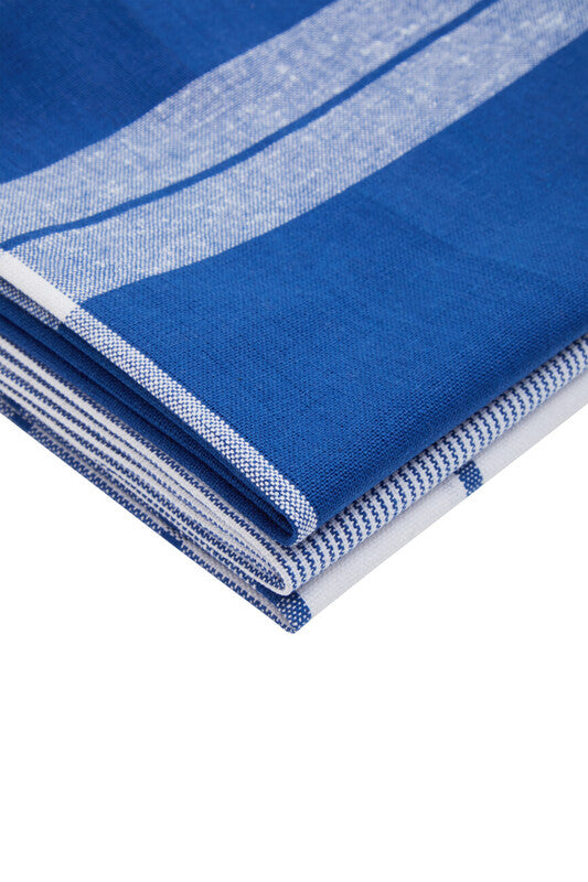 Doro Set Of Three Blue And White Tea Towels