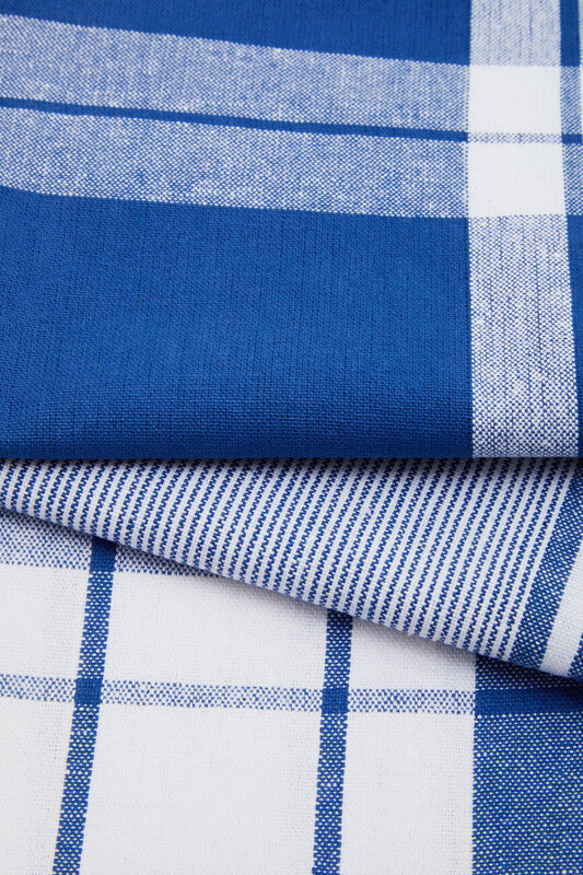 Doro Set Of Three Blue And White Tea Towels
