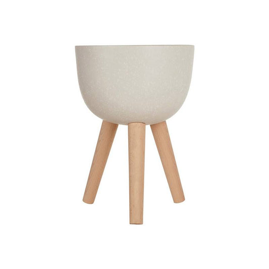Darnell Small White Finish Rounded Planter