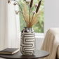Barren Earthenware White And Black Vase