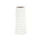 Haldis Small White Silver Stripe Ceramic Vase - Premier Home