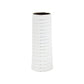 Haldis Large White Silver Stripe Ceramic Vase - Premier Home