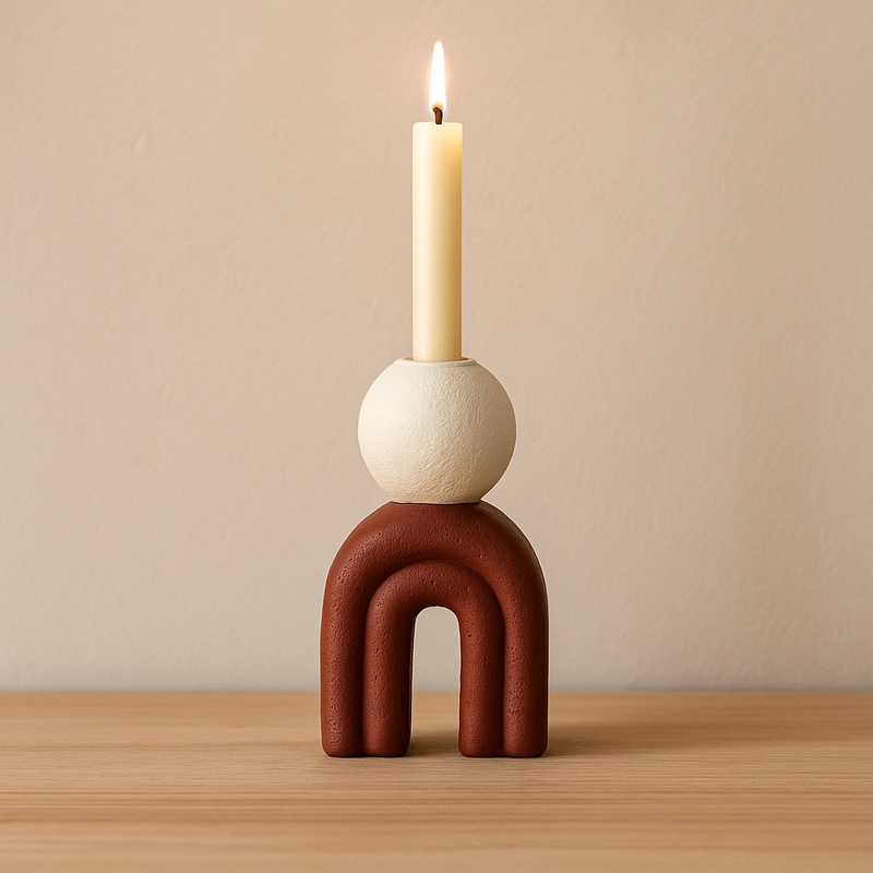 Utica Candle Holder With Red Base