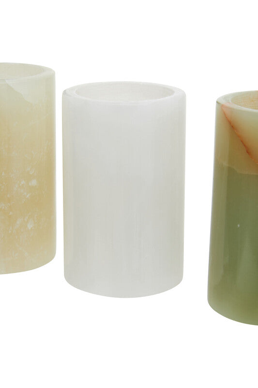 Oleena Set Of Three Onyx Tealight Holders