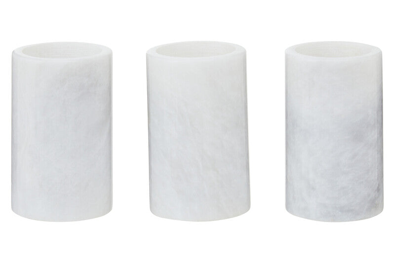 Salmo Set Of Three White Marble Tealight Holders