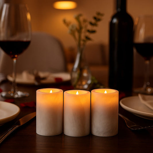 Salmo Set Of Three White Marble Tealight Holders