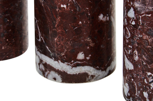 Salmo Set Of Three Red Marble Tealight Holders