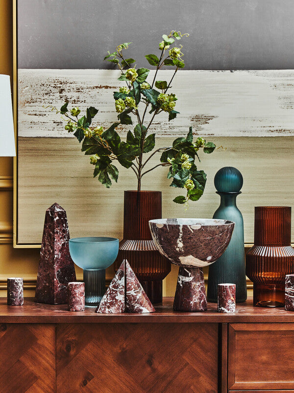 Salmo Set Of Two Red Marble Bookends