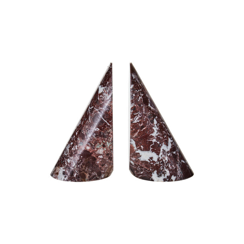 Salmo Set Of Two Red Marble Bookends