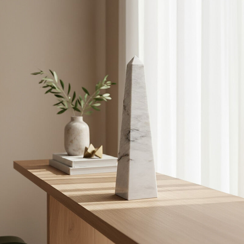 Salmo Large White Marble Obelisk