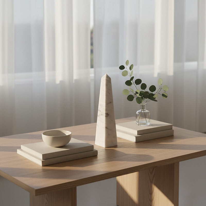 Salmo Large White Marble Obelisk