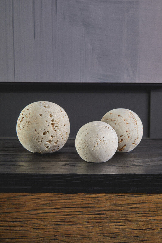 Tibor Travertine Set of 3 Deco Balls