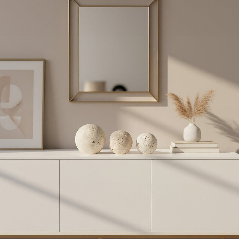 Tibor Travertine Set of 3 Deco Balls