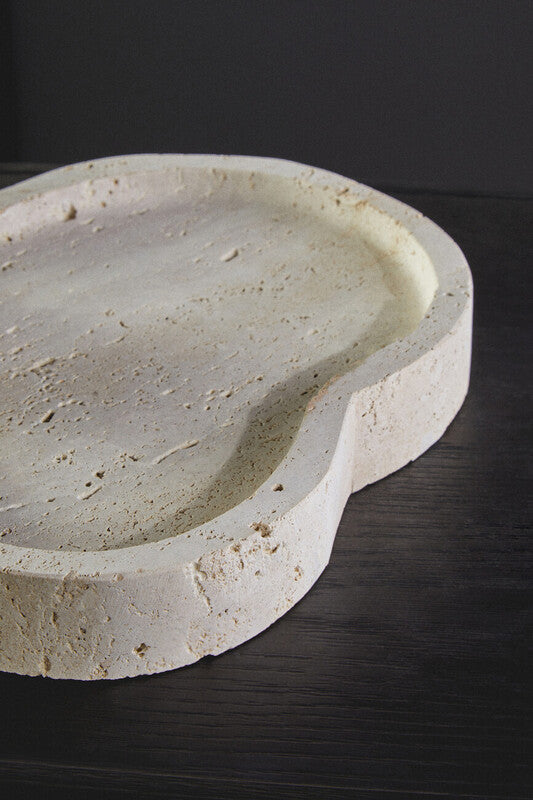 Tibor Travertine Irregular Tray