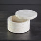 Tibor Travertine Round Trinket Box