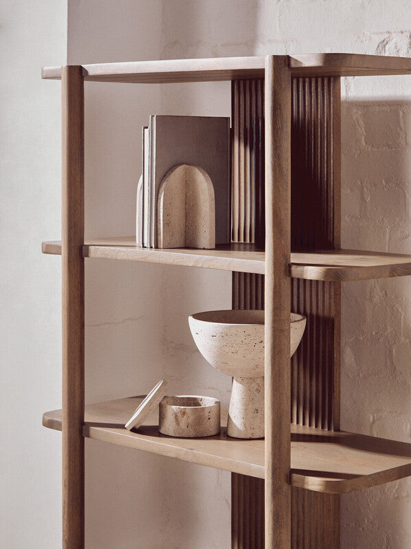 Tibor Travertine Round Trinket Box