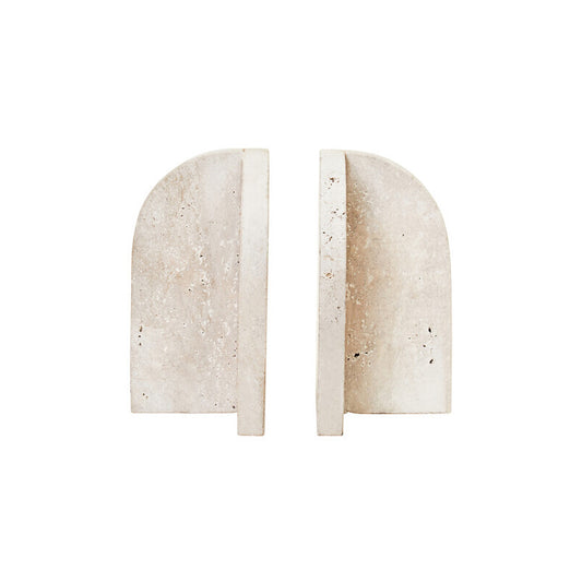 Tibor Travertine Set of 2 Arched Bookends