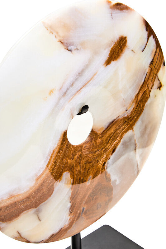 Oleena Small Round Dia 20cm Onyx Disc Sculpture