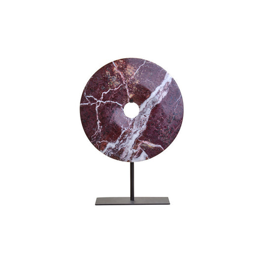 Salmo Small Red Marble Round Dia 20cm Disc Sculpture