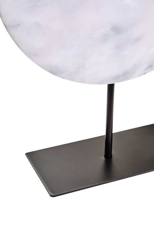 Zoro Large Round Dia 30cm White Marble Disc Sculpture