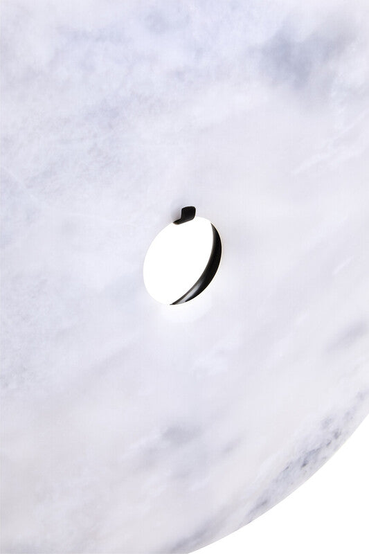 Zoro Large Round Dia 30cm White Marble Disc Sculpture