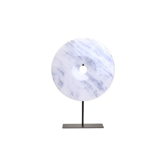 Zoro Extra Large Round Dia 35cm White Marble Disc Sculpture