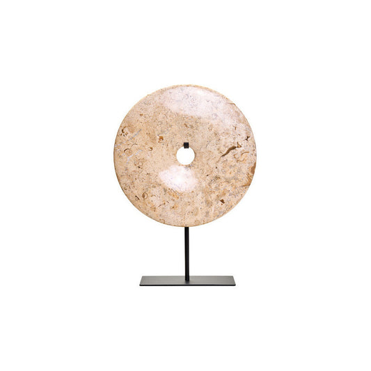 Zoro Large Natural Speckled Marble Round Dia 30cm Disc Sculpture