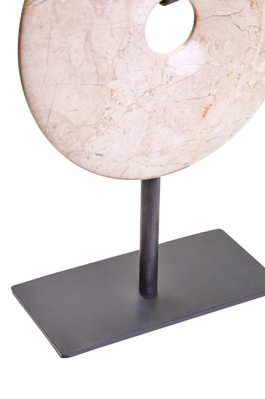 Zoro Extra Small Cream Marble Round Dia 15cm Disc Sculpture