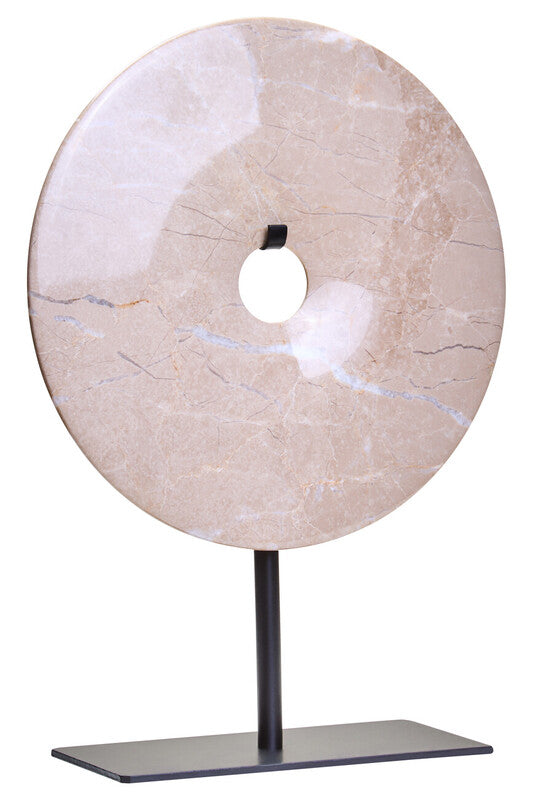 Zoro Small Cream Marble Round Dia 20cm Disc Sculpture