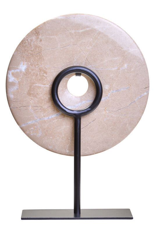 Zoro Small Cream Marble Round Dia 20cm Disc Sculpture